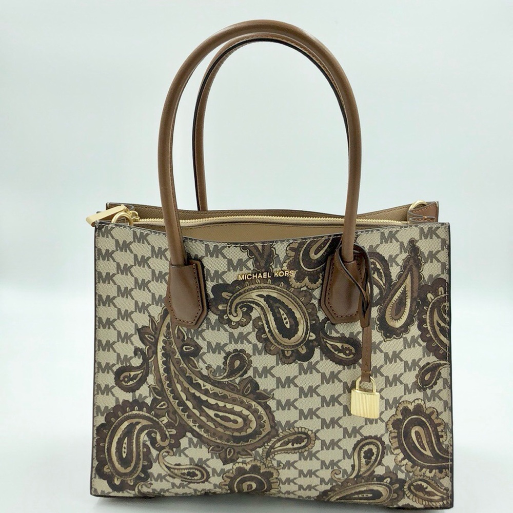 Michael Kors brown plasley print “Mercer” Tote.